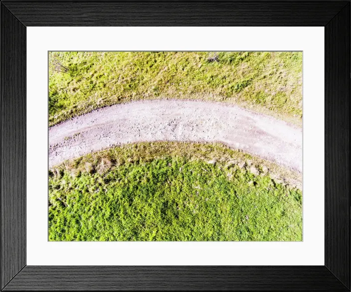 Framed Print : Aerial view of jogging path in nature Framed Print : Aerial view of jogging path in nature