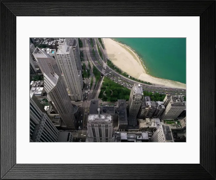 Framed Print : Aerial view of downtown Chicago, USA