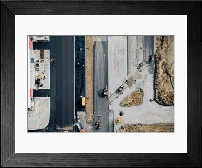 Framed Print : Aerial view of a construction site Framed Print : Aerial view of a construction site