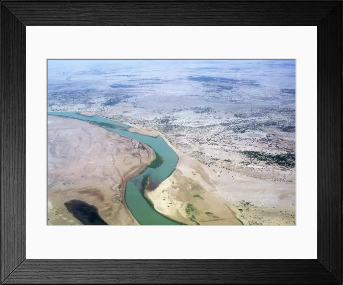 Framed Print : Mali, Flight From Bamako To Timbuktu, Aerial Photos Of Niger River Near Timbuktu