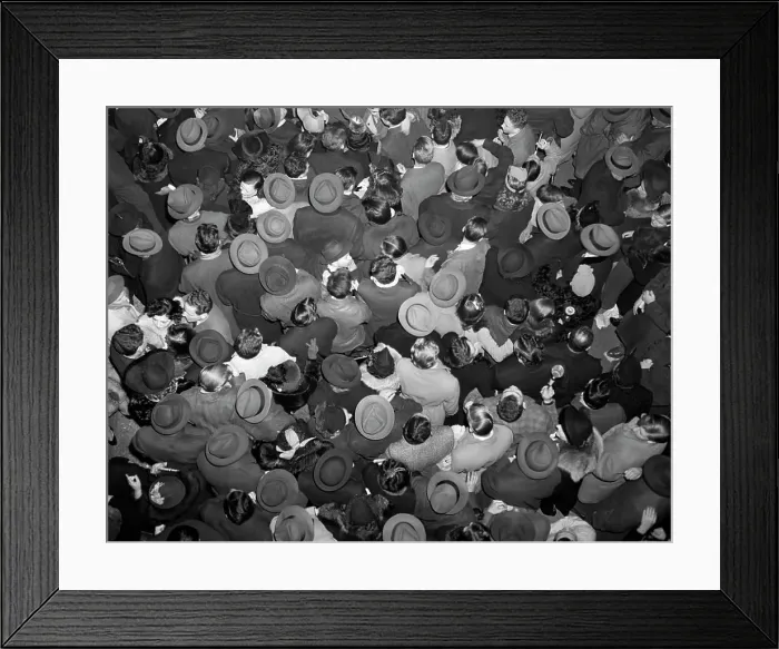 Framed Print : Aerial View Of Crowd Of Men And Women In Times Square Nyc Celebrating New Years Many Hats Outdoor Framed Print : Aerial View Of Crowd Of Men And Women In Times Square Nyc Celebrating New Years Many Hats Outdoor