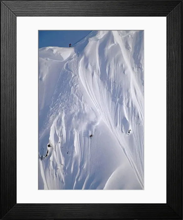 Framed Print : Aerial of extreme skiers skiing down steep mountain slope heli_skiing Chugach Mtns Southcentral Alaska Framed Print : Aerial of extreme skiers skiing down steep mountain slope heli_skiing Chugach Mtns Southcentral Alaska