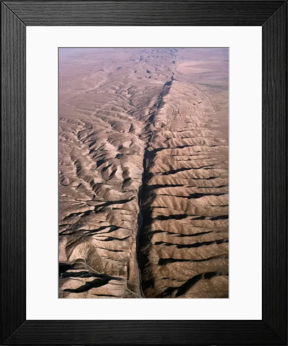 Framed Print : USA, California - aerial of San Andreas Fault