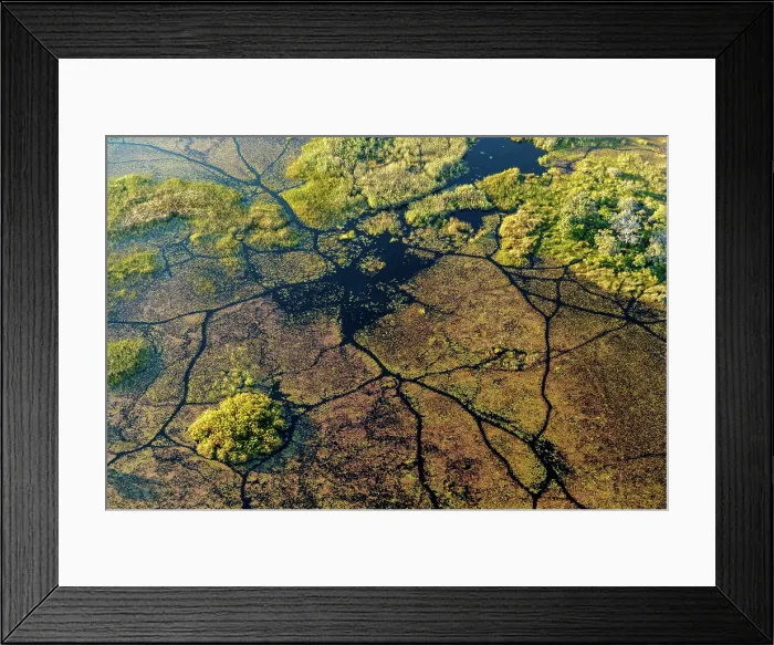 Framed Print : Aerial view of Okavango Delta. Botswana Framed Print : Aerial view of Okavango Delta. Botswana