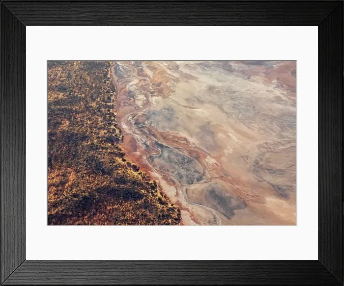 Framed Print : Australia, Northern Territory, Aerial view of Lake Amadeus in Uluru-Kata Tjuta National Park