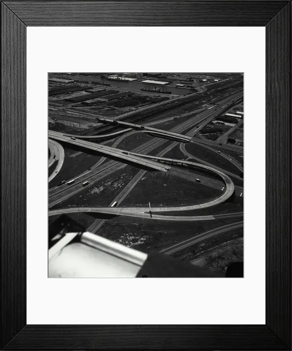 Framed Print : Vintage Photograph. Aerial view of Newark Interchange over New Jersey Turnpike, Newark, New Jersey