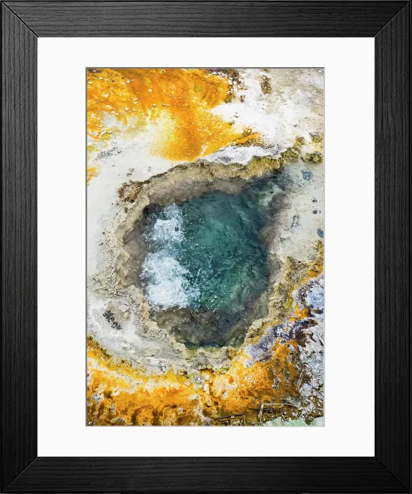 Framed Print : Colorful Geyser from above in Yellowstone National Park Framed Print : Colorful Geyser from above in Yellowstone National Park