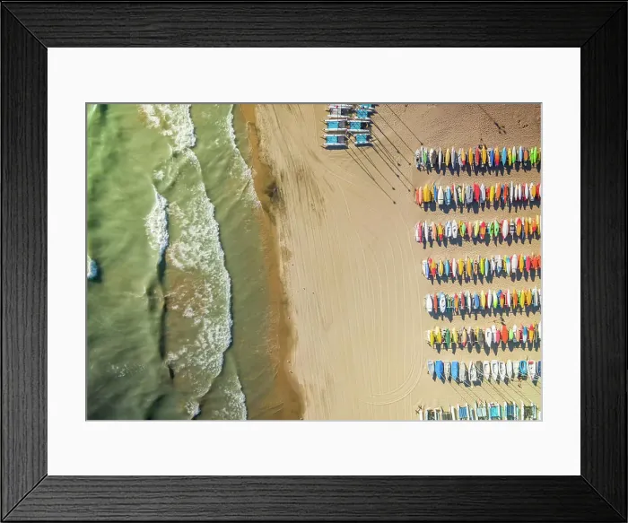 Framed Print : Aerial view of colorful kayak at Gilson Beach, Wilmette, USA Framed Print : Aerial view of colorful kayak at Gilson Beach, Wilmette, USA
