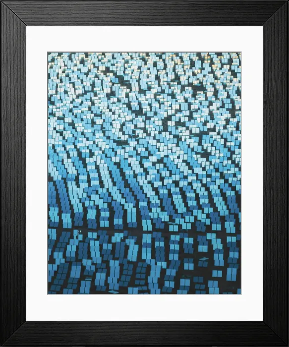 Framed Print : Aerial view of a concentrated solar thermal plant at sunrise, Mojave Desert, California, near Las Vegas, United States