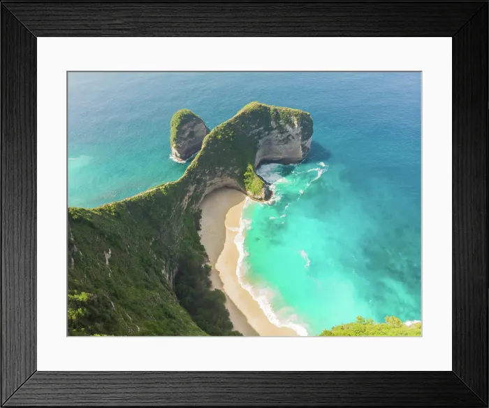 Framed Print : Aerial view Kelingking Beach on Nusa Penida Island Framed Print : Aerial view Kelingking Beach on Nusa Penida Island