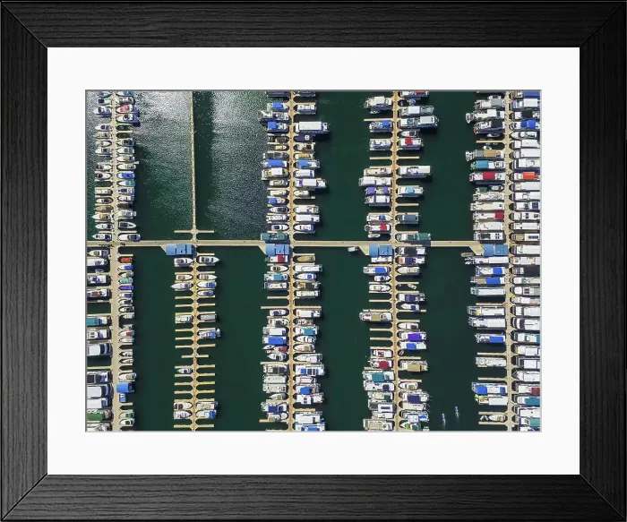 Framed Print : Aerial view of an harbour in Wahweap bay in Arizona, USA