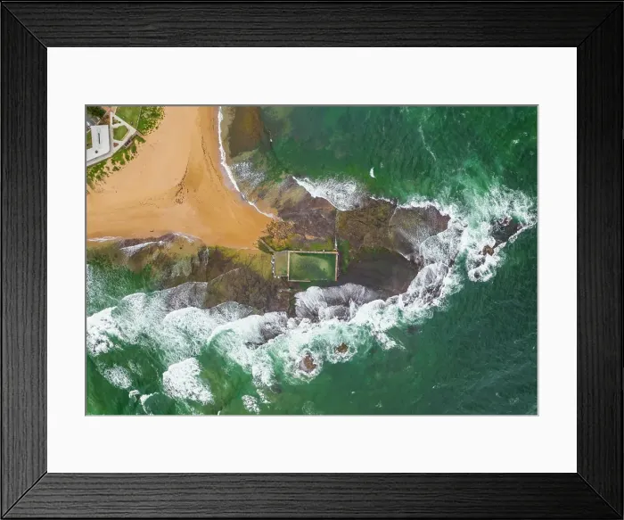 Framed Print : Aerial view of Mona Vale Rockpool, New South Wales, Australia Framed Print : Aerial view of Mona Vale Rockpool, New South Wales, Australia