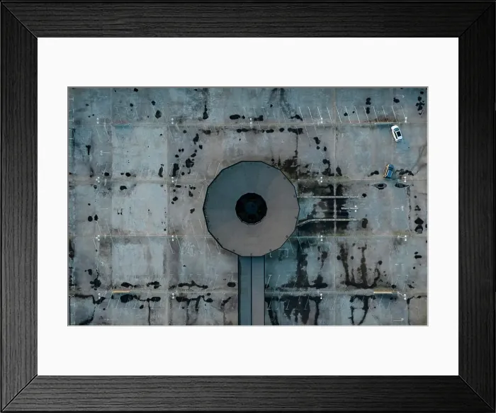 Framed Print : Sweden, Malmoe, Overhead view of concrete building Framed Print : Sweden, Malmoe, Overhead view of concrete building