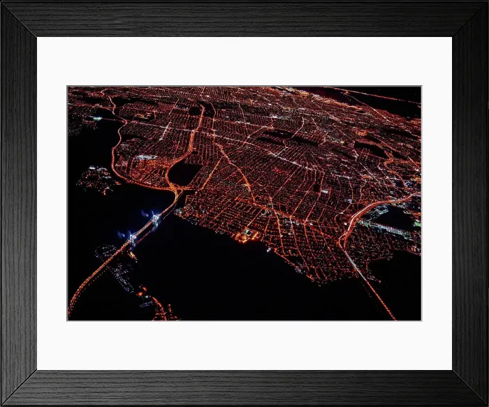 Framed Print : Aerial view of Miami at night, Florida, USA Framed Print : Aerial view of Miami at night, Florida, USA