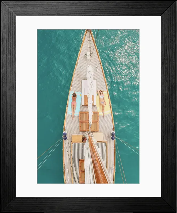Framed Print : Travel, ocean and women on boat for cruise