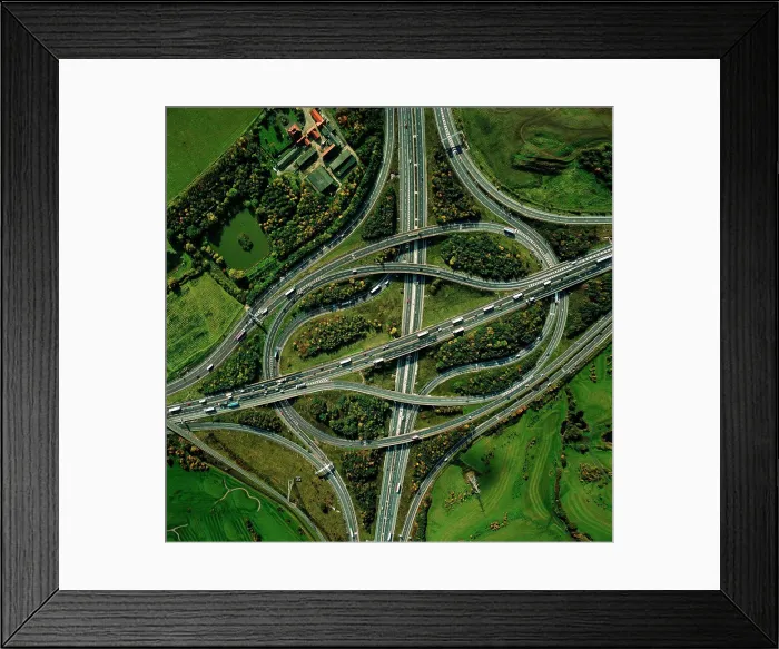 Framed Print : UK, Essex, Intersection of M25 and M11 motorways Framed Print : UK, Essex, Intersection of M25 and M11 motorways