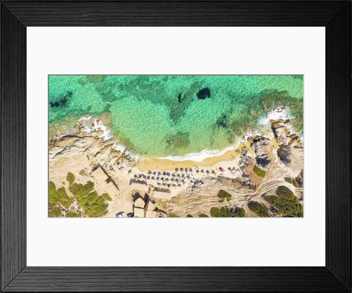 Framed Print : Tigania beach in Greece aerial Framed Print : Tigania beach in Greece aerial