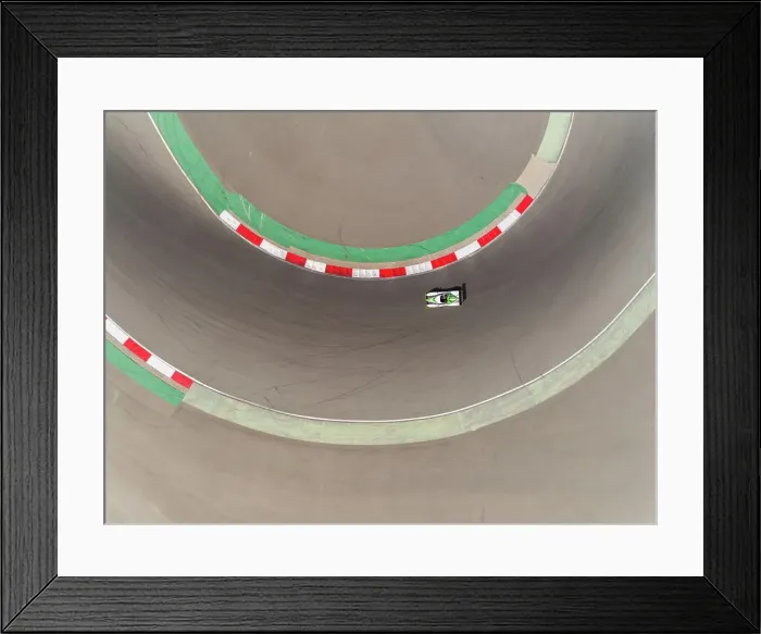 Framed Print : Aerial view of a car on a track, Motor City, Dubai, United Arab Emirates Framed Print : Aerial view of a car on a track, Motor City, Dubai, United Arab Emirates