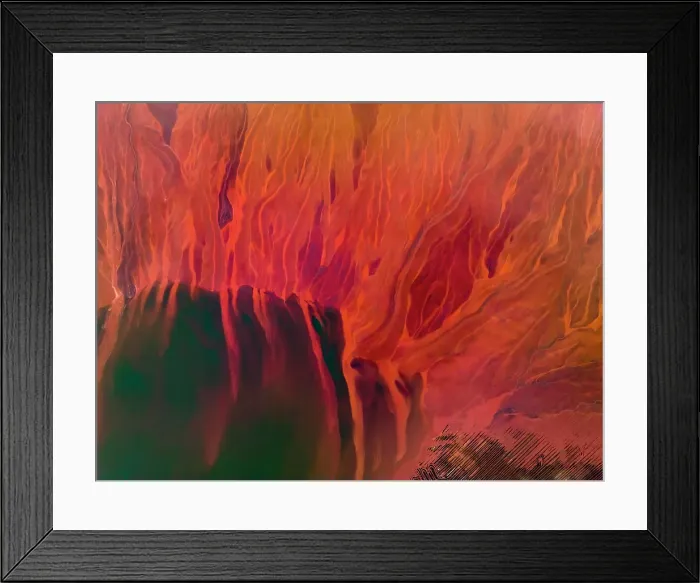 Framed Print : Aerial view of Stunning Pink Lake, Western Australia, Australia