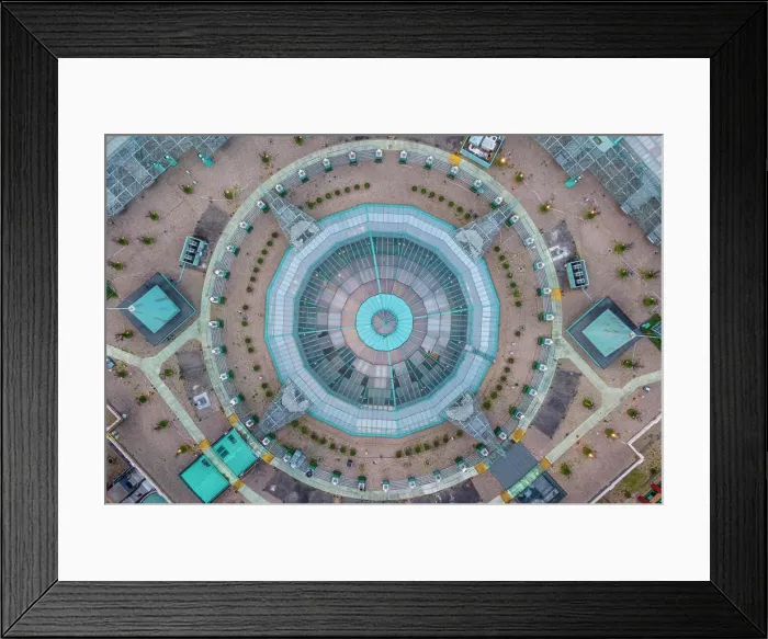 Framed Print : Lisbon, Portugal - 15 December 2020: Aerial view of Centro Colombo pavillon with modern building