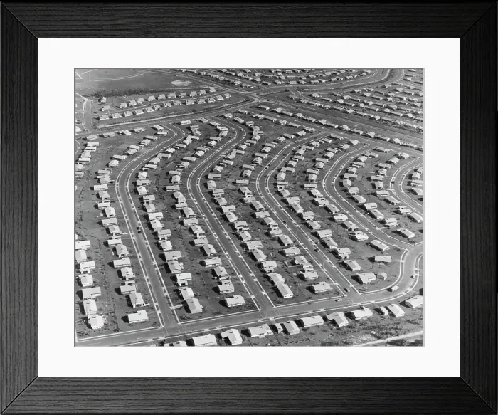 Framed Print : Aerial view of buildings in a city, Levittown, Pennsylvania, USA Framed Print : Aerial view of buildings in a city, Levittown, Pennsylvania, USA