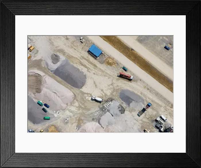 Framed Print : Aerial view of a construction site Framed Print : Aerial view of a construction site