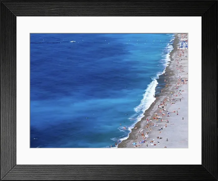 Framed Print : People on beach, aerial view, Nice, Cote D'Azur, France Framed Print : People on beach, aerial view, Nice, Cote D'Azur, France