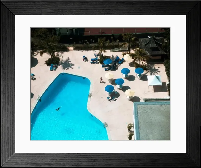 Framed Print : Aerial view of a swimming pool, Jamaica Framed Print : Aerial view of a swimming pool, Jamaica