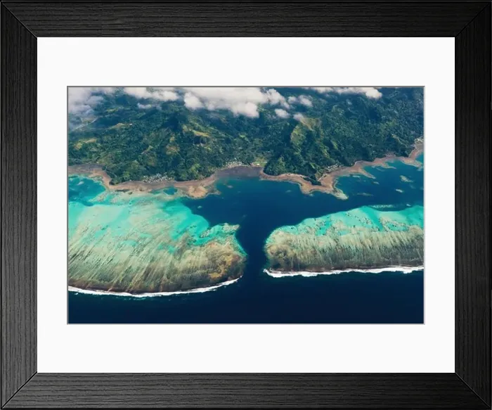 Framed Print : Aerial View of a Fijian Island Framed Print : Aerial View of a Fijian Island