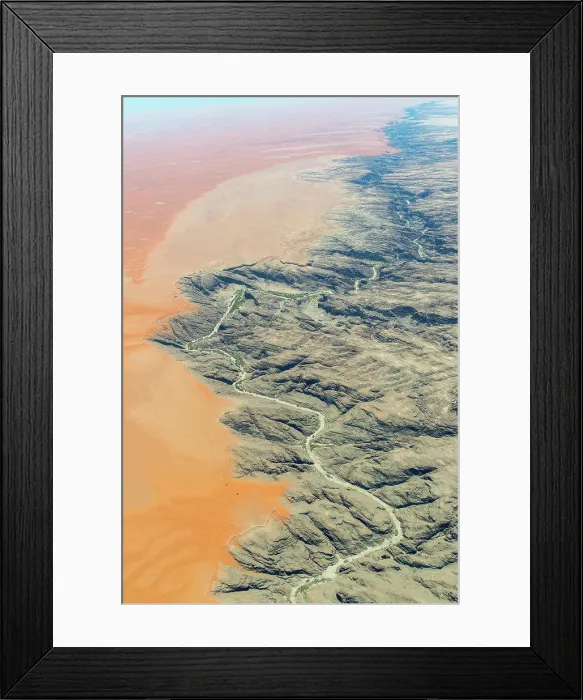 Framed Print : Aerial photo from the flight to Sossusvlei of the dry Kuiseb River in the Namib Desert near Walvis Bay Framed Print : Aerial photo from the flight to Sossusvlei of the dry Kuiseb River in the Namib Desert near Walvis Bay