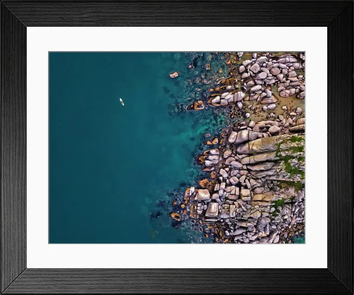 Framed Print : Aerial view of SUP surfer, Triozerye, Primorsky region, Russia Framed Print : Aerial view of SUP surfer, Triozerye, Primorsky region, Russia