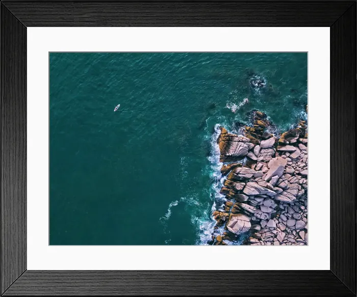 Framed Print : Aerial view of SUP surfers, Primorsky region, Russia Framed Print : Aerial view of SUP surfers, Primorsky region, Russia