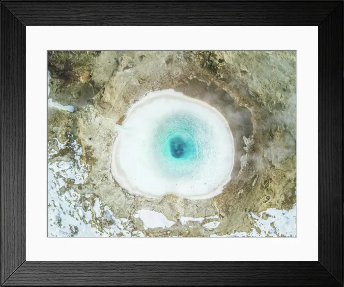 Framed Print : Aerial view of Strokkur geysir in Iceland