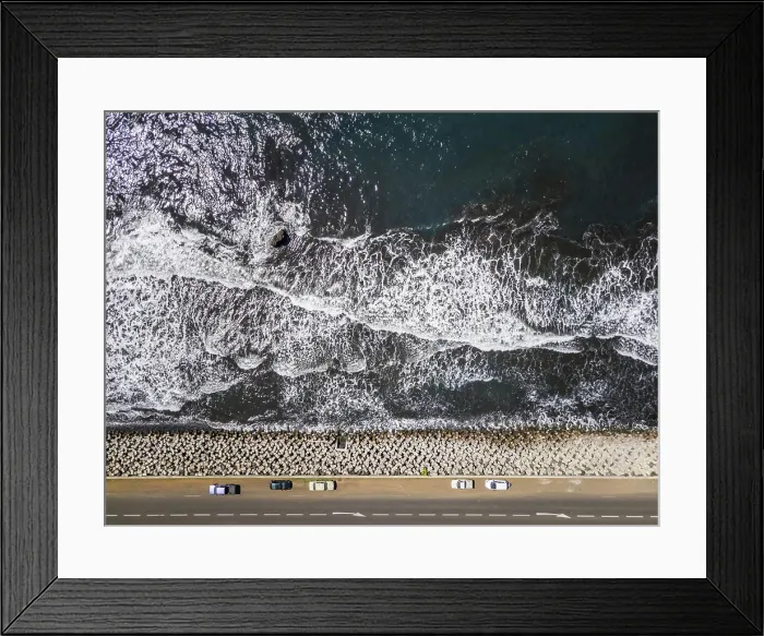 Framed Print : Aerial view of stormy sea on Tahiti coast in French Polynesia Framed Print : Aerial view of stormy sea on Tahiti coast in French Polynesia