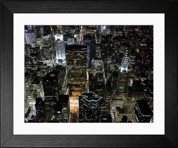 Framed Print : Aerial view from helicopter of Midtown, Chrysler Building, New York, USA Framed Print : Aerial view from helicopter of Midtown, Chrysler Building, New York, USA