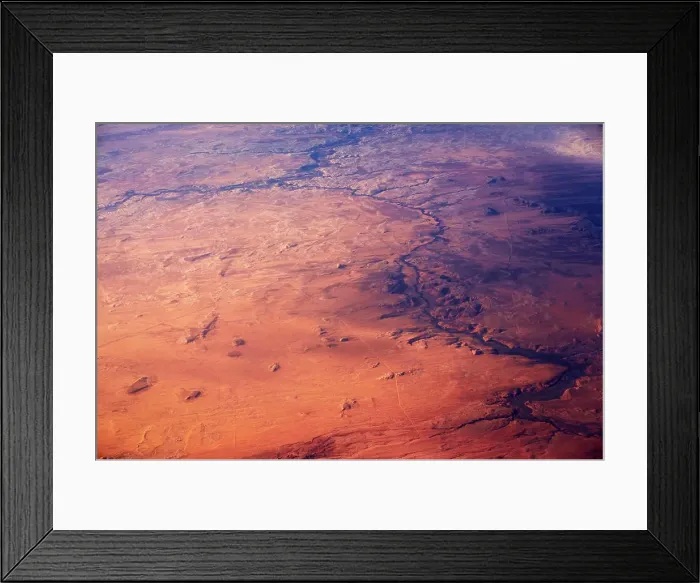 Framed Print : Aerial view of rural landscape and rivers, California, USA Framed Print : Aerial view of rural landscape and rivers, California, USA