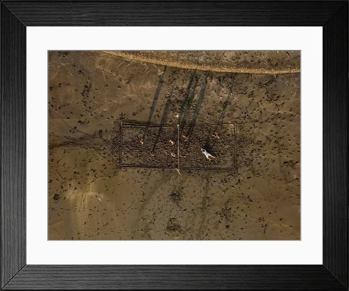 Framed Print : Aerial view of beach volleyball field at the beach, Kedungu beach, Bali, Indonesia Framed Print : Aerial view of beach volleyball field at the beach, Kedungu beach, Bali, Indonesia