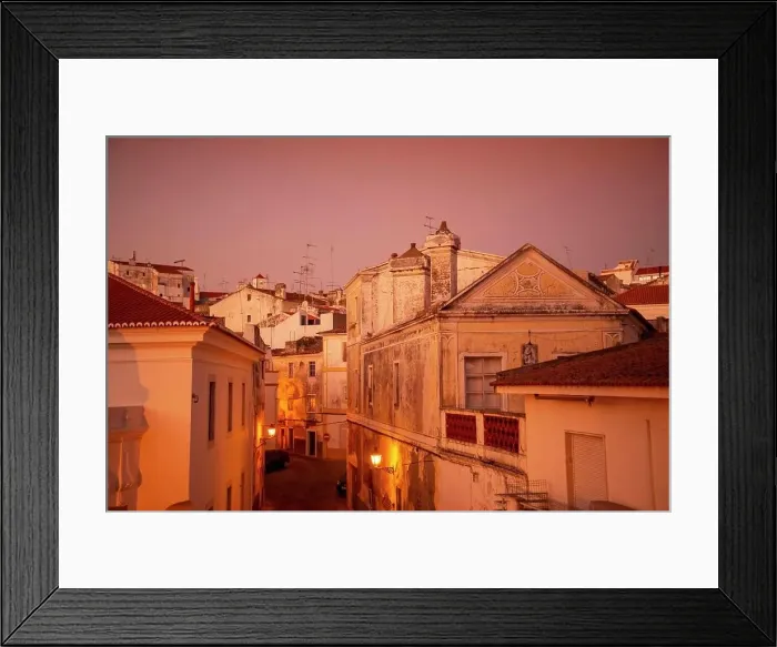 Framed Print : a small alley in the old town in the city of Elvas in Alentejo in Portugal. Portugal, Elvas, October, 2021