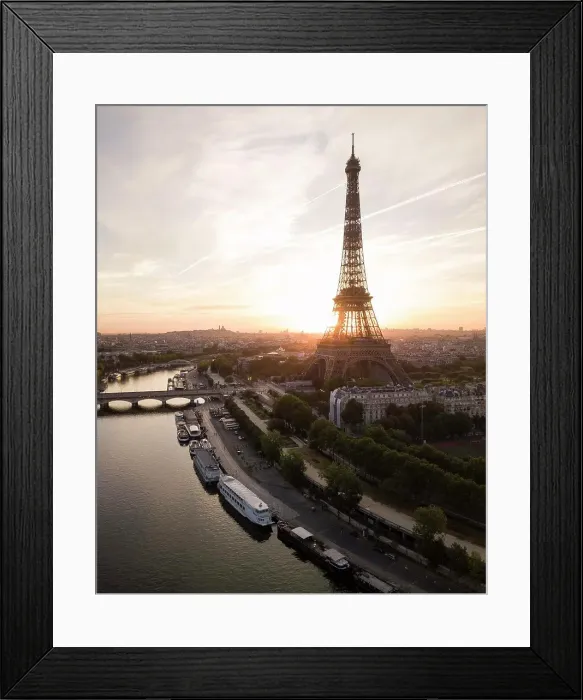 Framed Print : France, Paris, Eiffel Tower and Seine river at sunset Framed Print : France, Paris, Eiffel Tower and Seine river at sunset