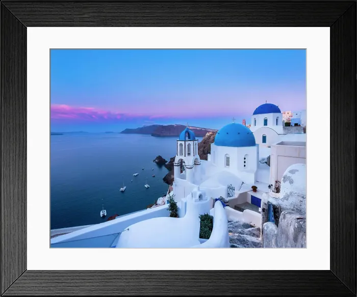 Framed Print : Traditional cliff house by sea, Athens, Attiki, Greece, Europe Framed Print : Traditional cliff house by sea, Athens, Attiki, Greece, Europe