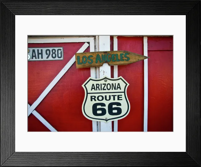 Framed Print : Close-up of a road sign, Route 66, Arizona, USA