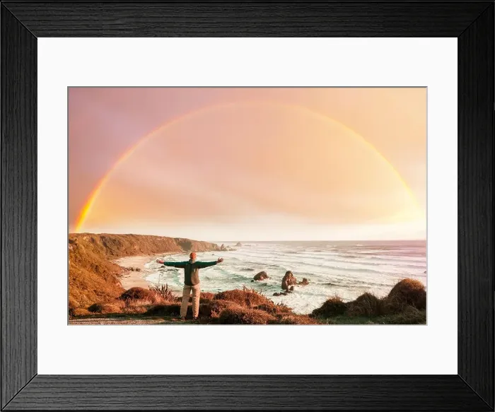 Framed Print : Beautiful landscapes it the Ocean Beach, New Zealand. Inspiring natural and travel background