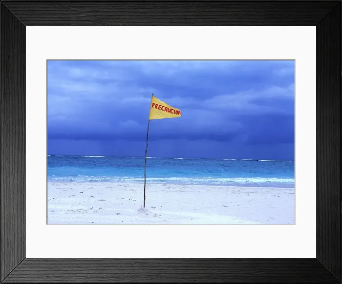 Framed Print : a Beach near Cancun on Yucatan in the Province Quintana Roo in Mexico in Central America