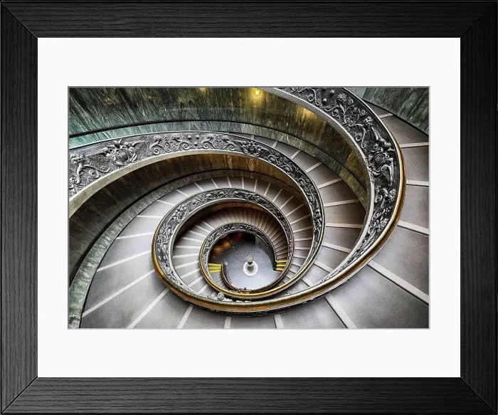 Framed Print : Bramante Staircase in Vatican City