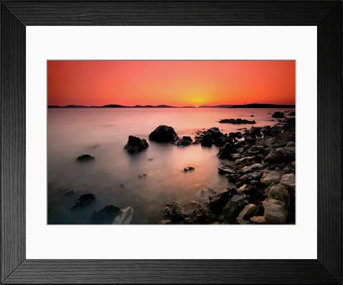 Framed Print : Sunset at the beach, Šibenik, Knin Country South Croatia, Balkans, Europe Framed Print : Sunset at the beach, Šibenik, Knin Country South Croatia, Balkans, Europe