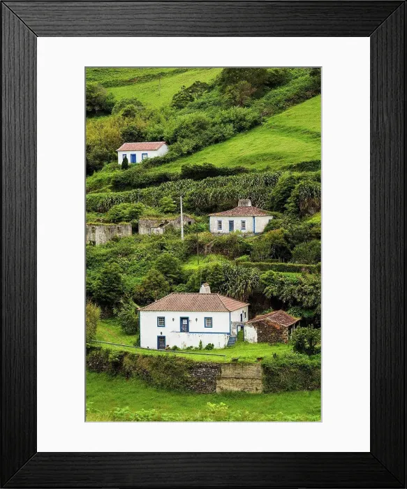 Framed Print : Portugal, Azores, Santa Maria Island, Santo Antonio, farmhouses Framed Print : Portugal, Azores, Santa Maria Island, Santo Antonio, farmhouses