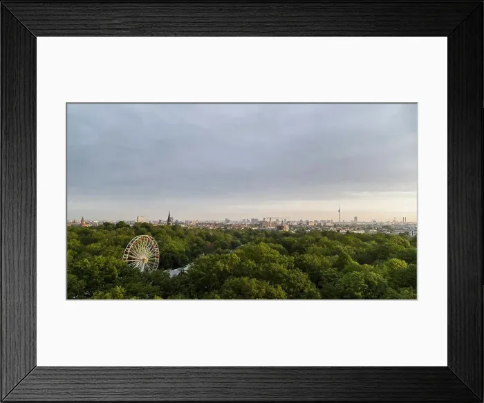 Framed Print : Scenic view Volkspark Friedrichshain park and Berlin cityscape, Berlin