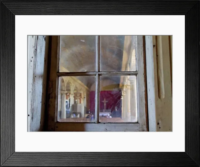 Framed Print : Look by the front door of a wooden church, Chiloe, Chile