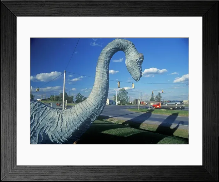 Framed Print : Statue of Dinosaur at roadside attraction, West VA Framed Print : Statue of Dinosaur at roadside attraction, West VA