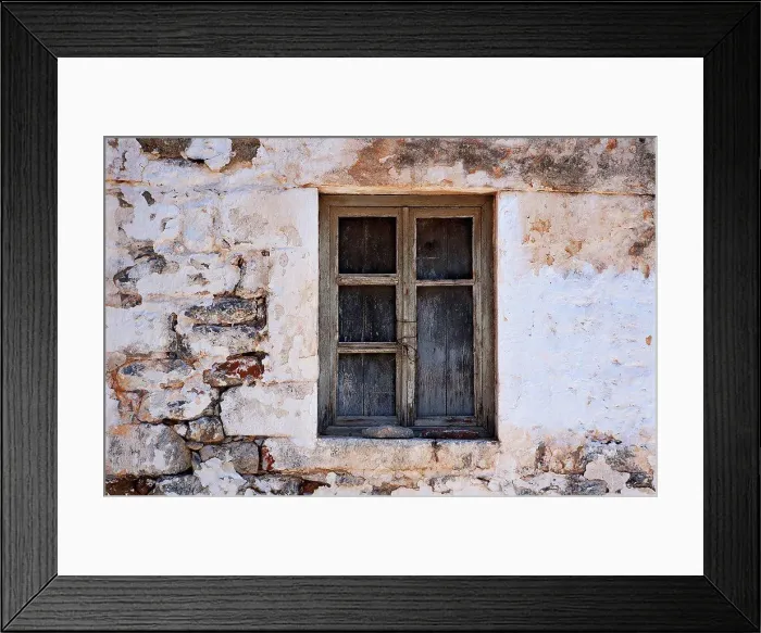 Framed Print : Greece, Gerolimenas, old window